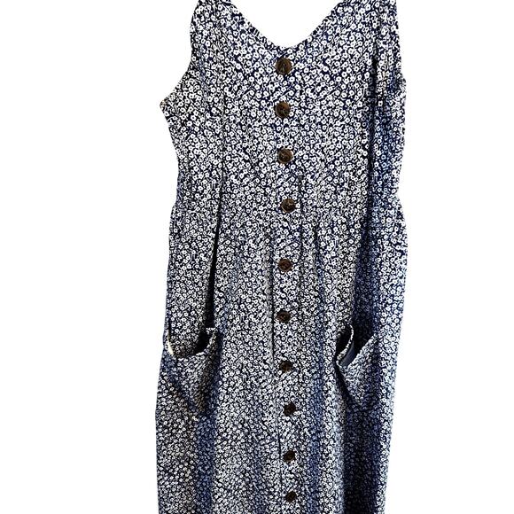 Angashion Dresses & Skirts - Angashion Women's Dress Medium M Blue Buttons Sleeveless Sun Misses Size 8 10